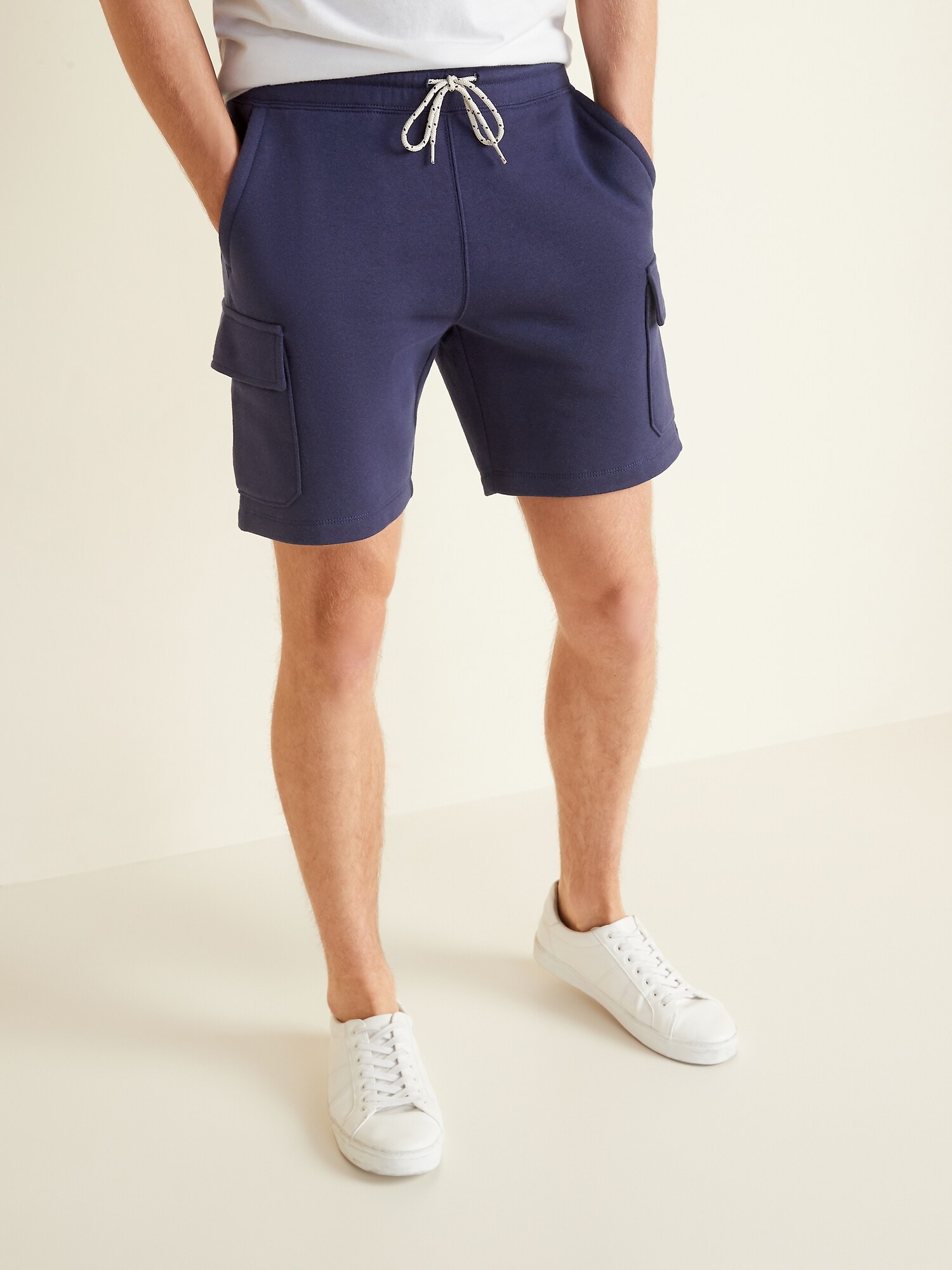 blue jogger shorts