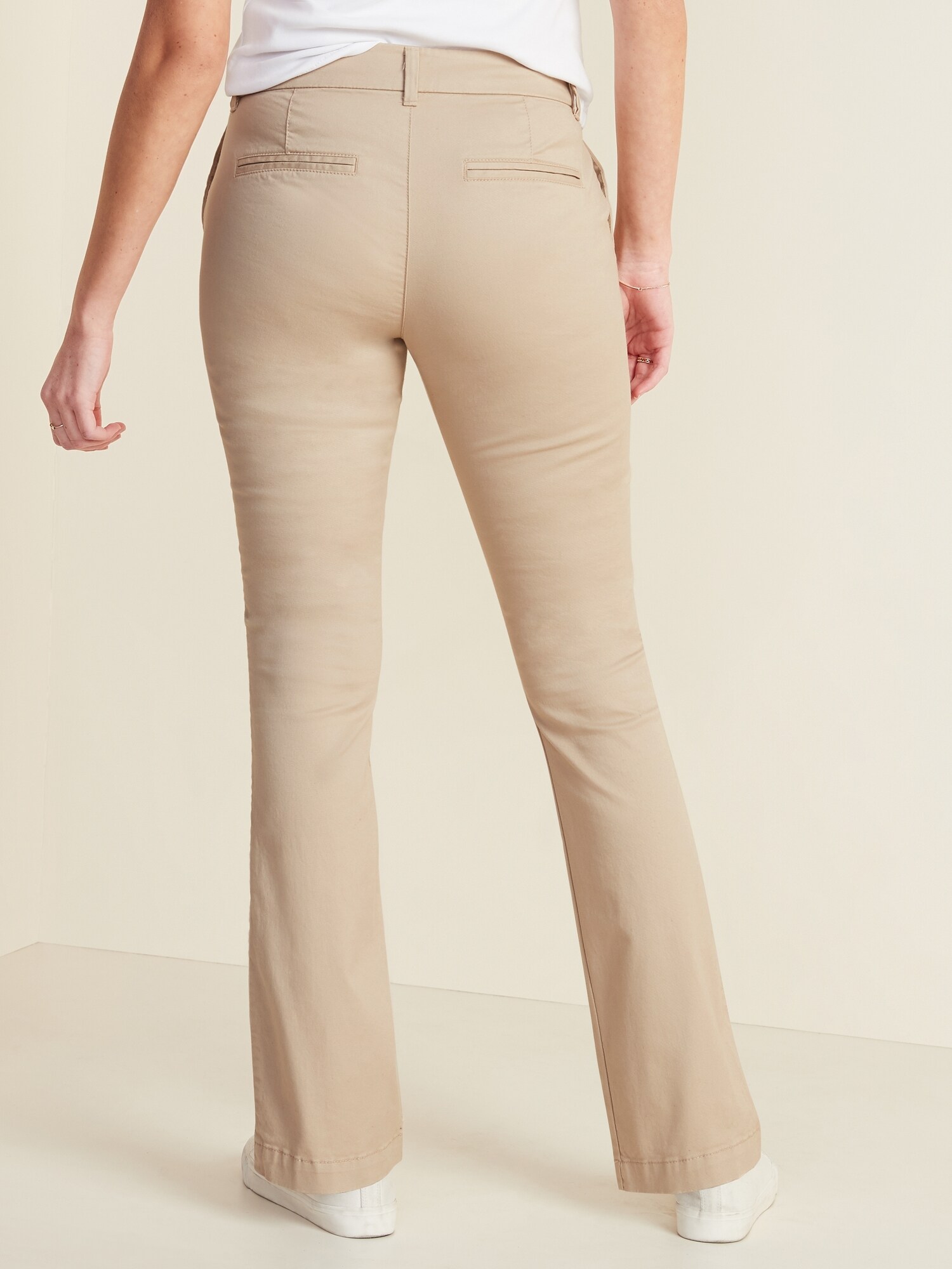 Mid Rise Boot Cut Khakis For Women Old Navy