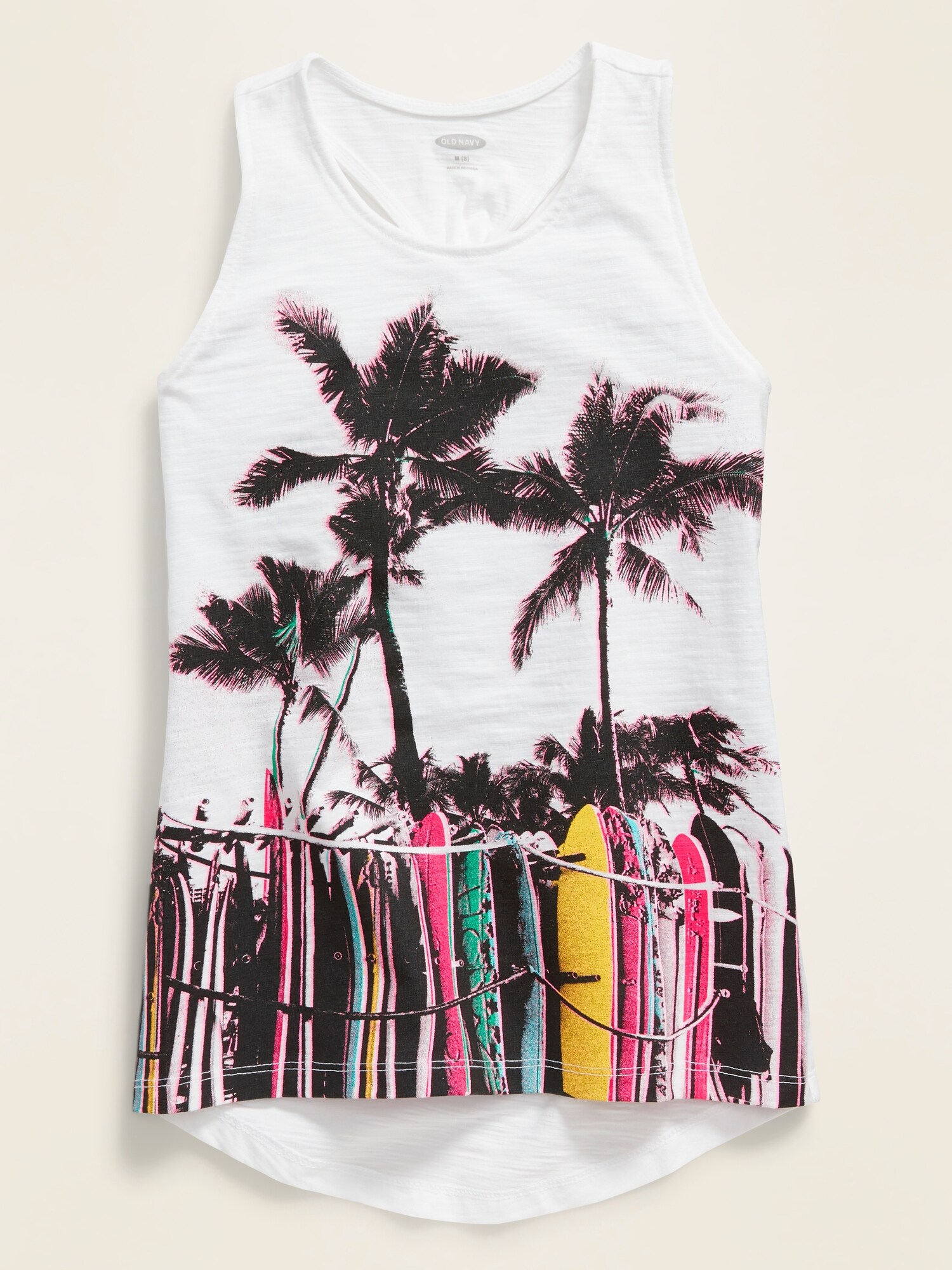 Graphic Twist-Back Tank Top for Girls