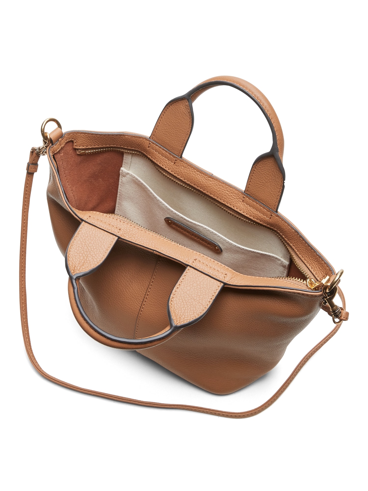 Leather Mini Crossbody Tote Banana Republic