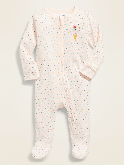 Unisex Printed FoldOver Mitten Footed OnePiece for Baby Old Navy