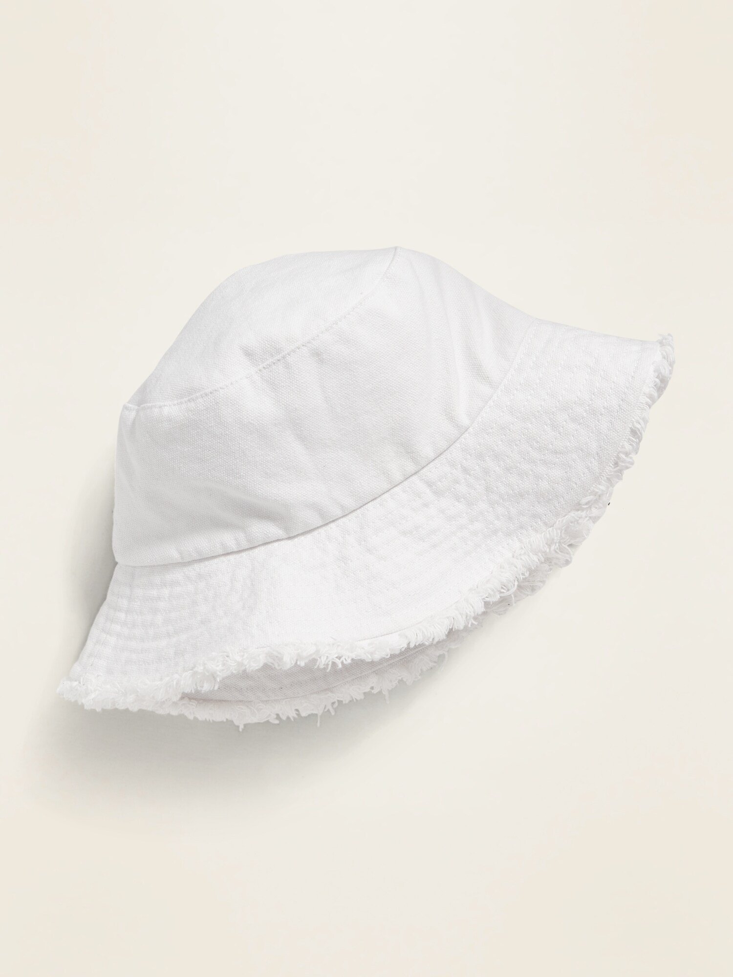 white canvas bucket hat
