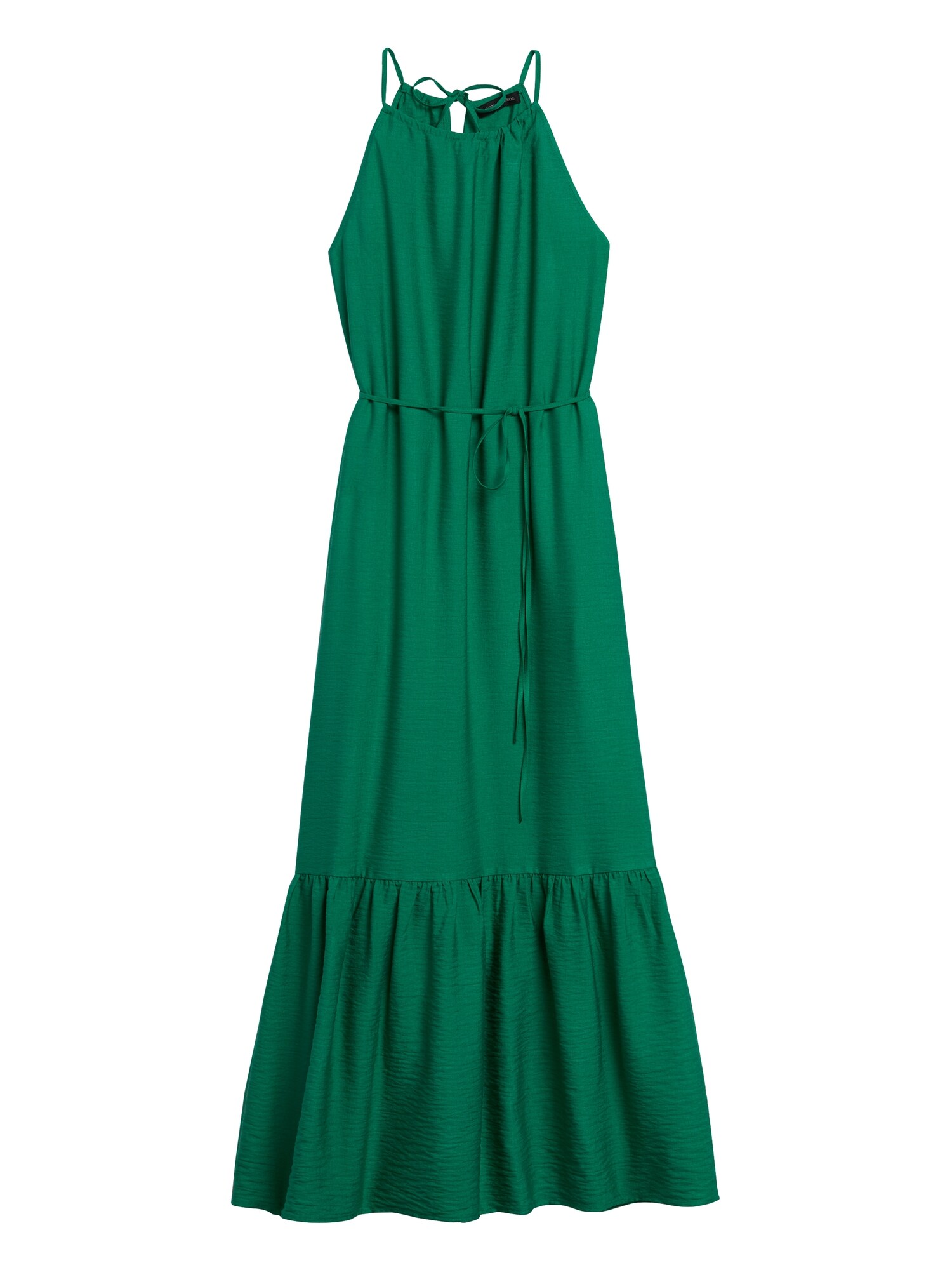 green halter maxi dress