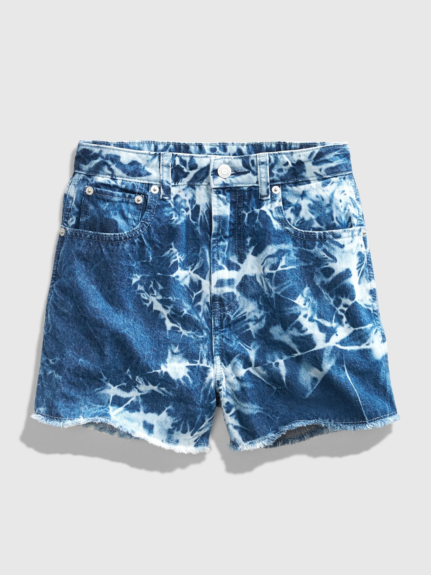 denim tie shorts