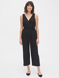 Sleeveless Wrap-Front Jumpsuit