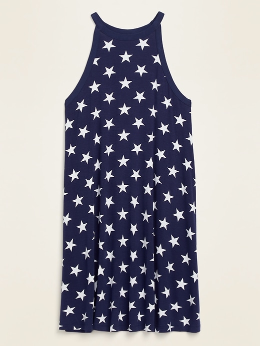 Star-Print Sleeveless Jersey Swing Dress for Women