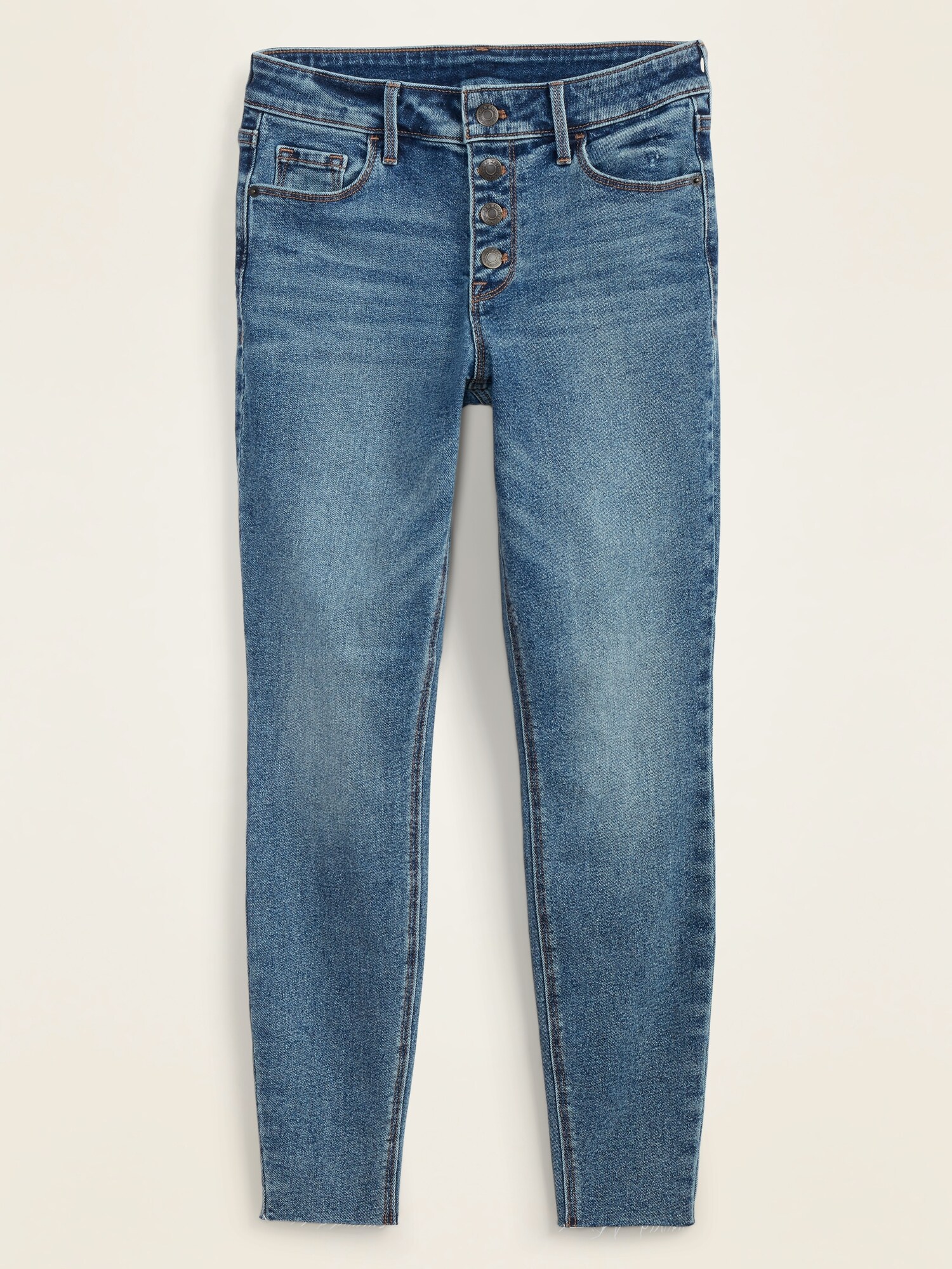 button fly skinny jeans