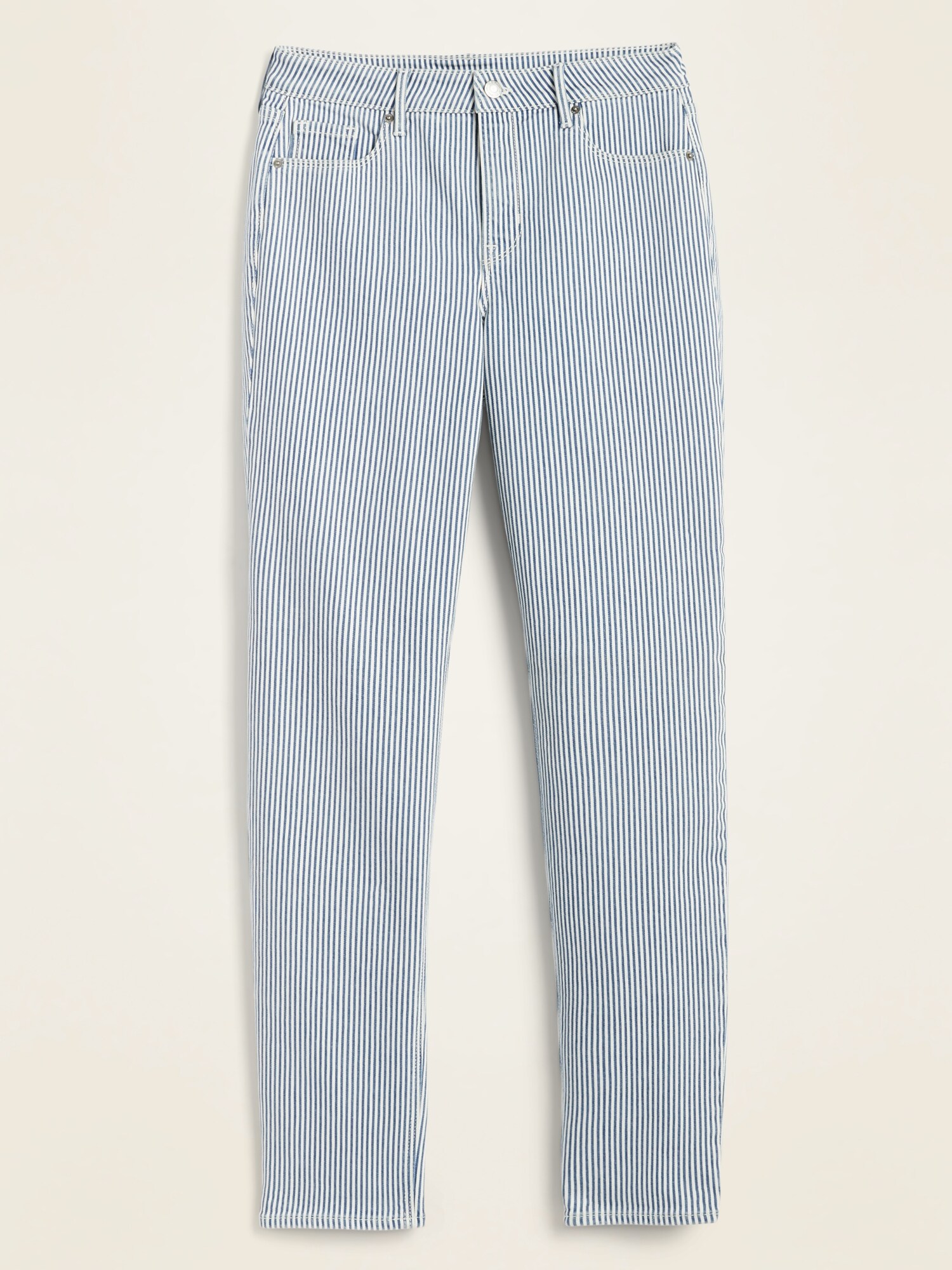 women's railroad stripe jeans