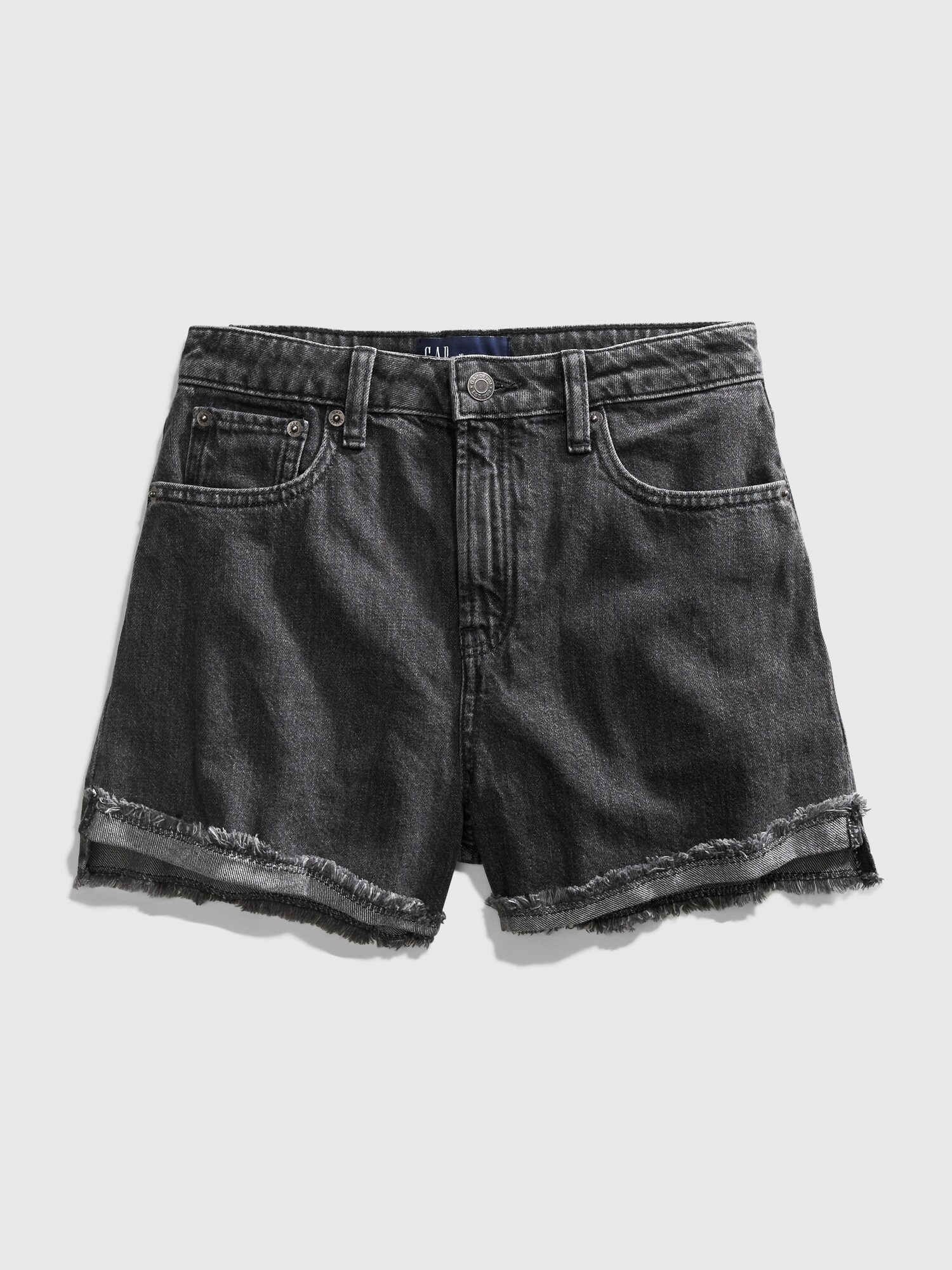 gap black denim shorts