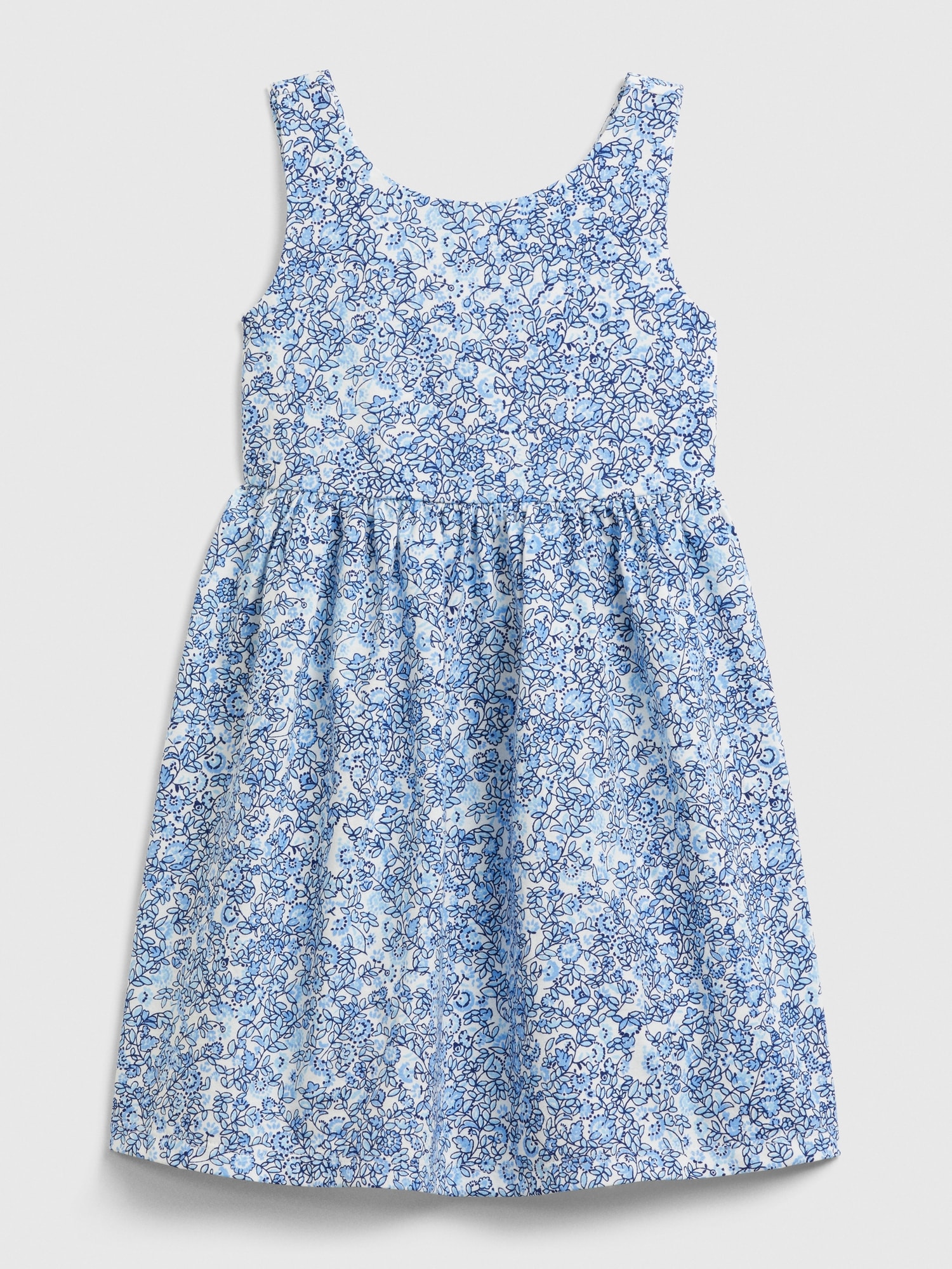 blue floral toddler dress