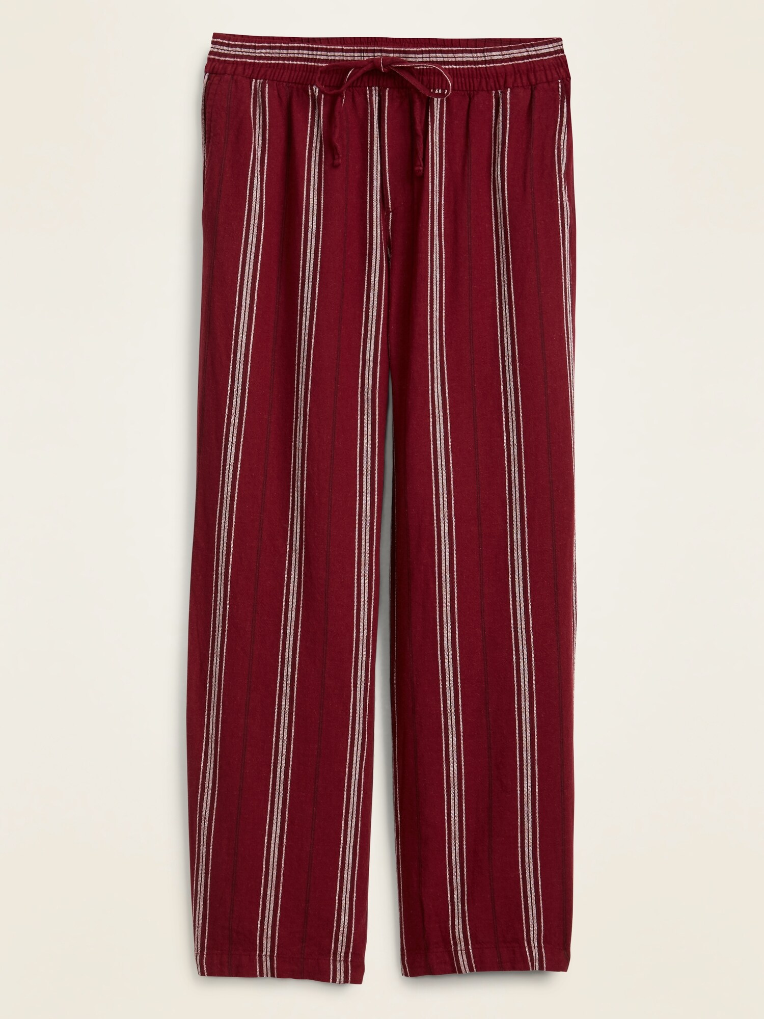 wide leg striped linen pants