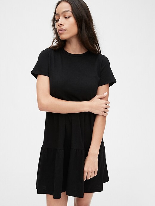 Tiered T-Shirt Dress in Modal-Cotton