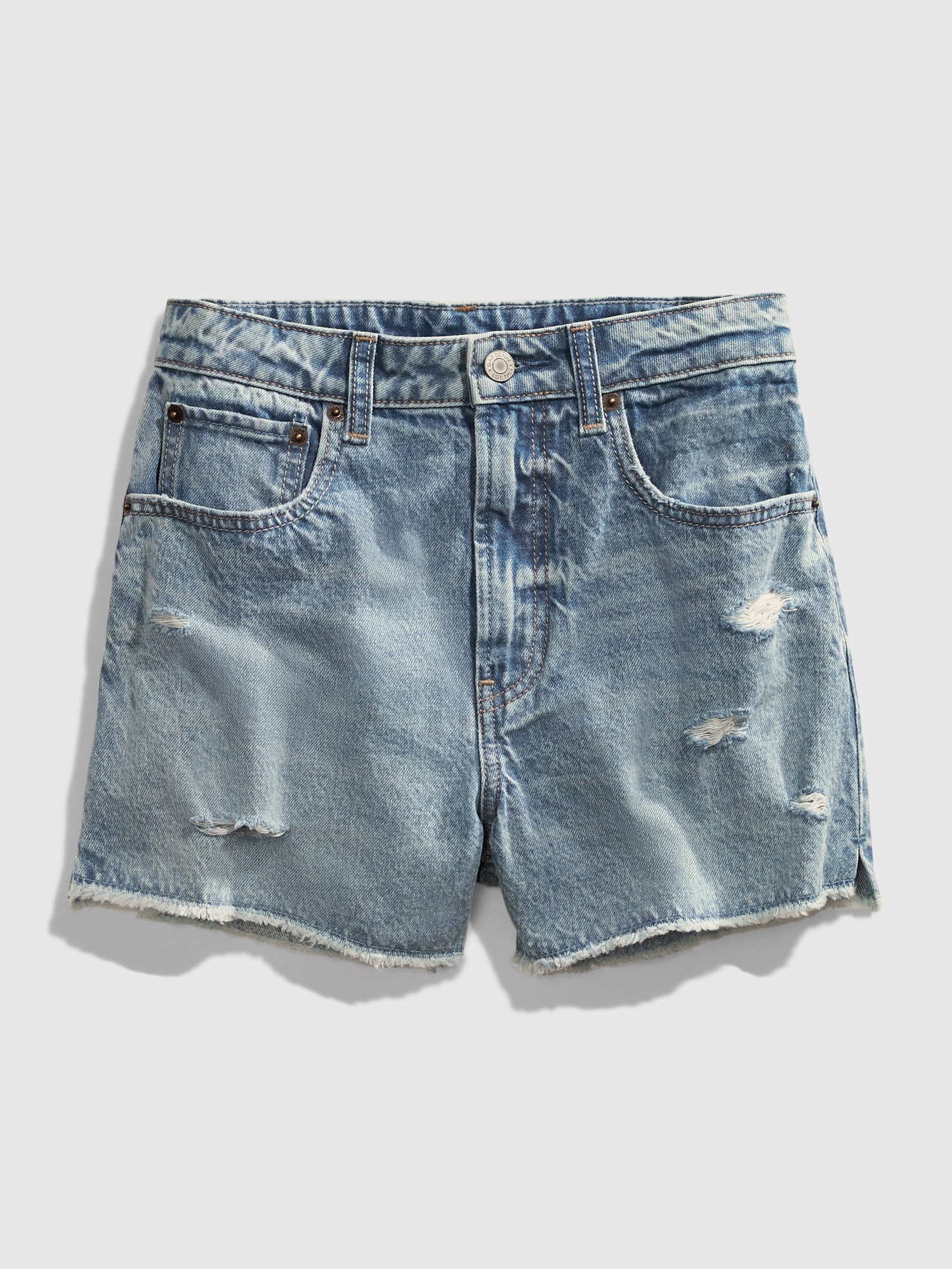 light wash denim shorts