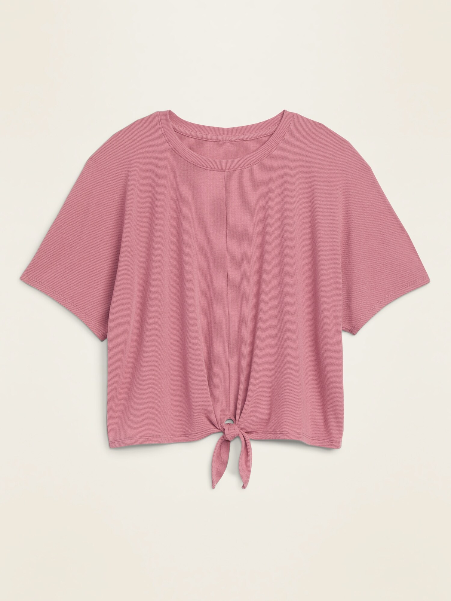 Rib-Knit Tie-Hem Performance Top for Women