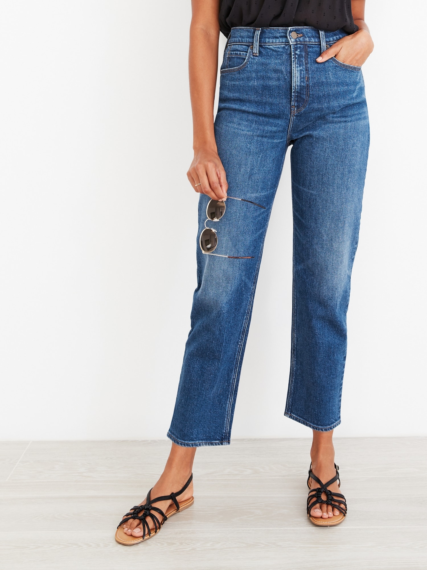 high waisted boyfriend jeans