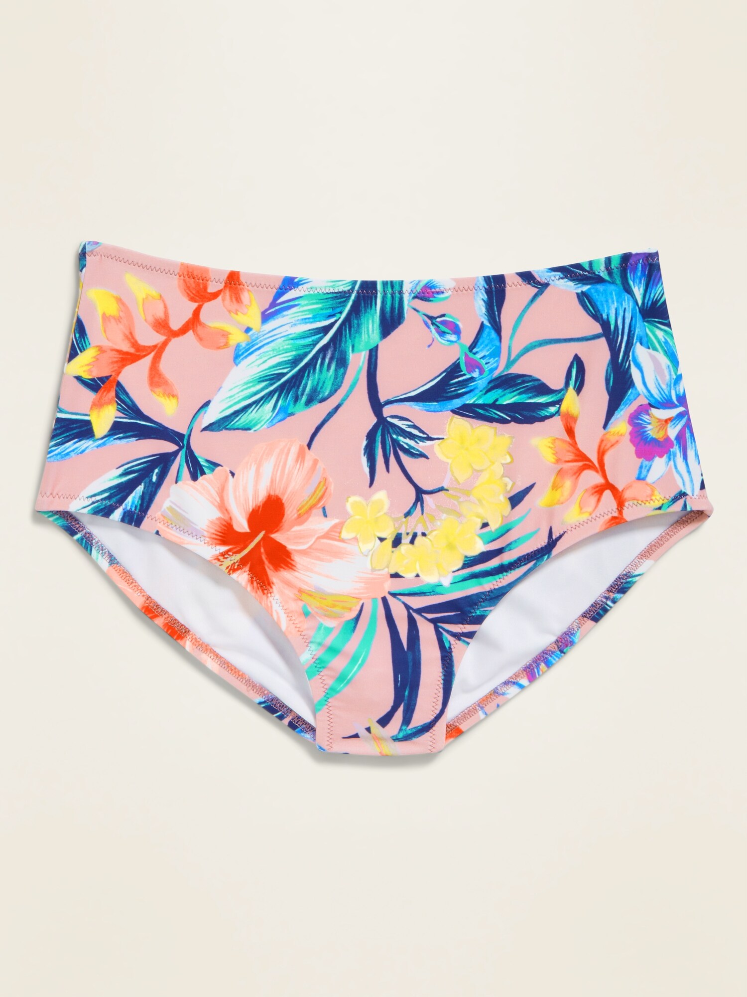 patterned high waisted bikini bottoms