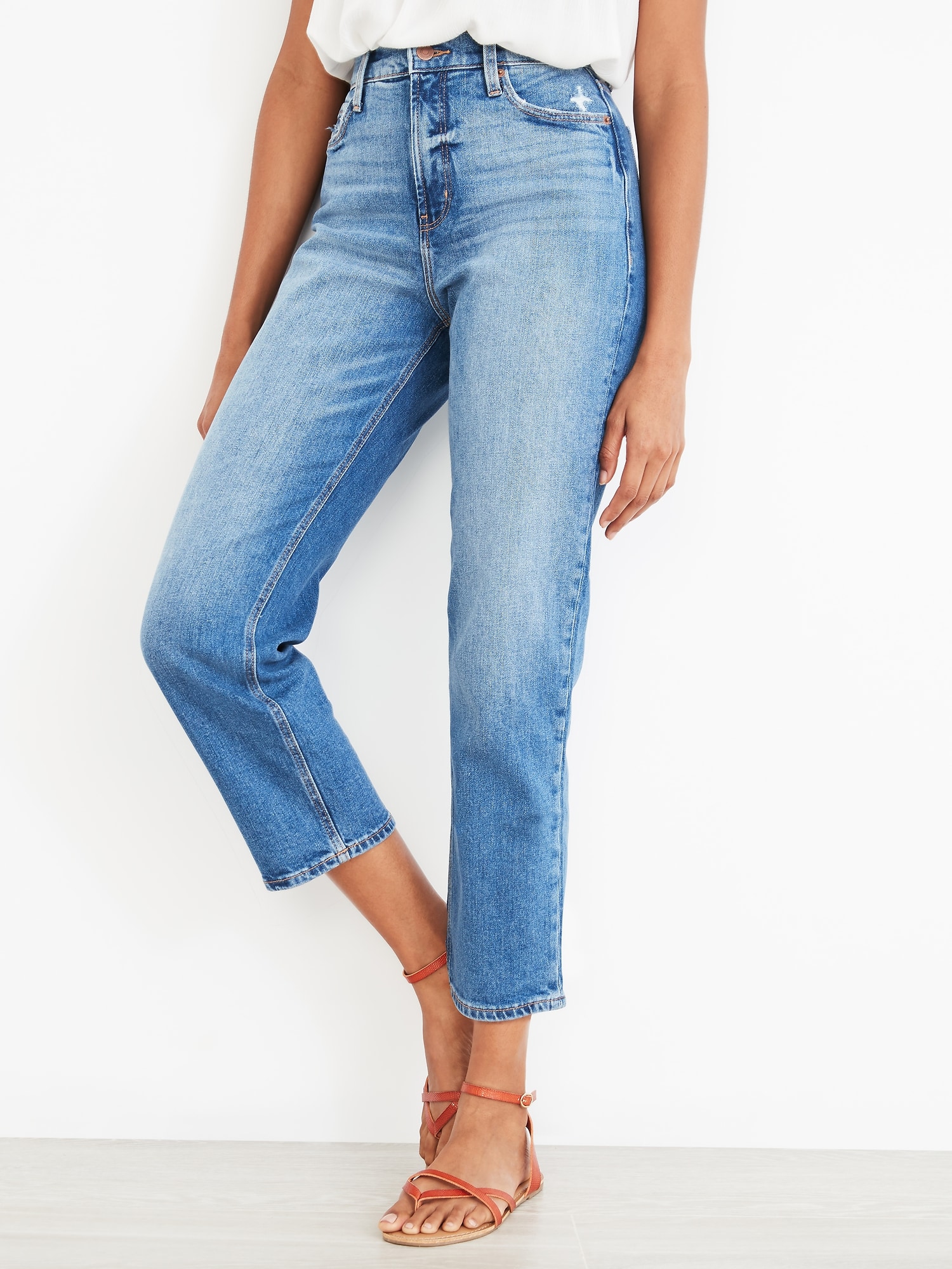 high waisted boyfriend jeans