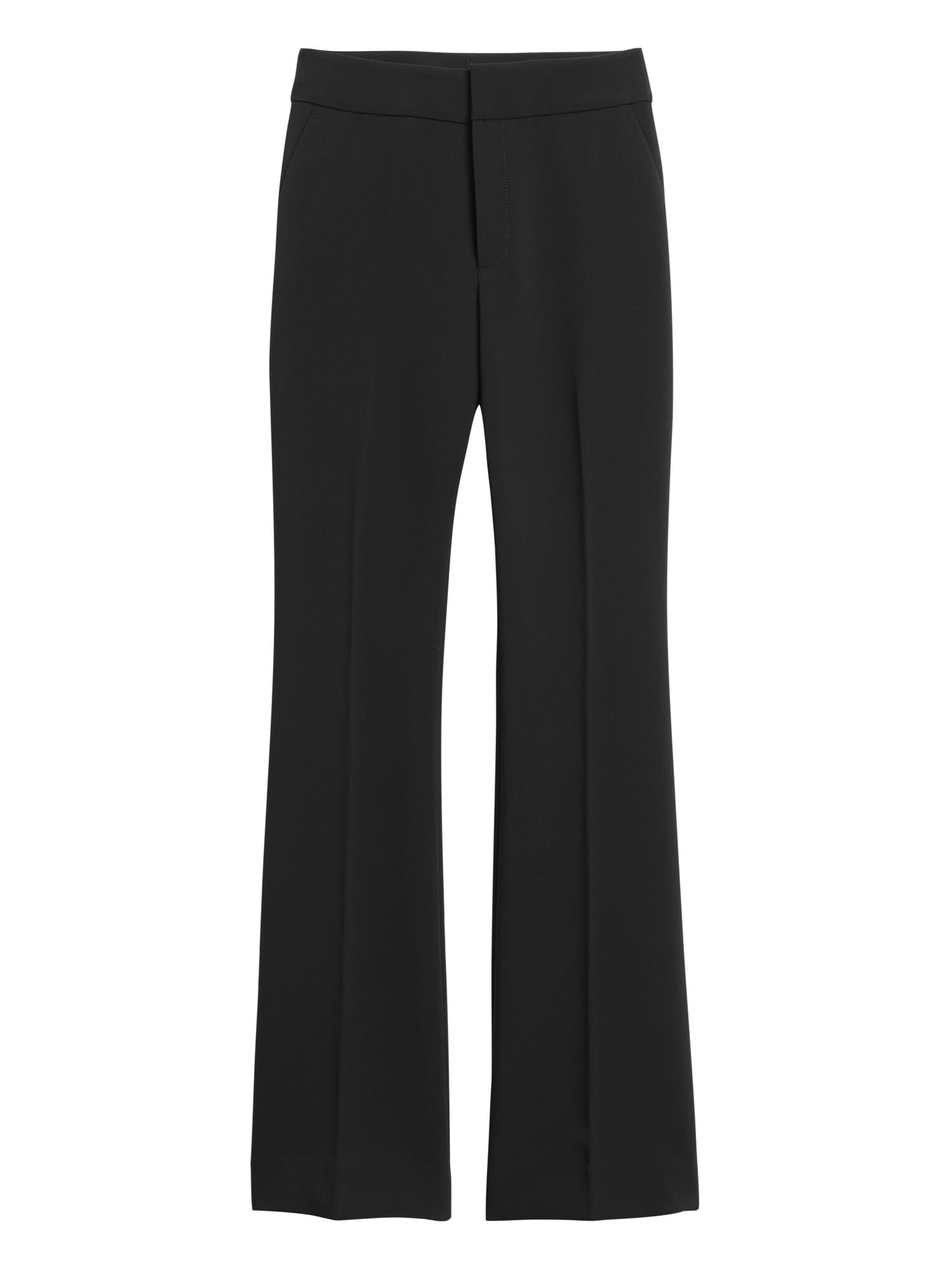 high rise flare black pants