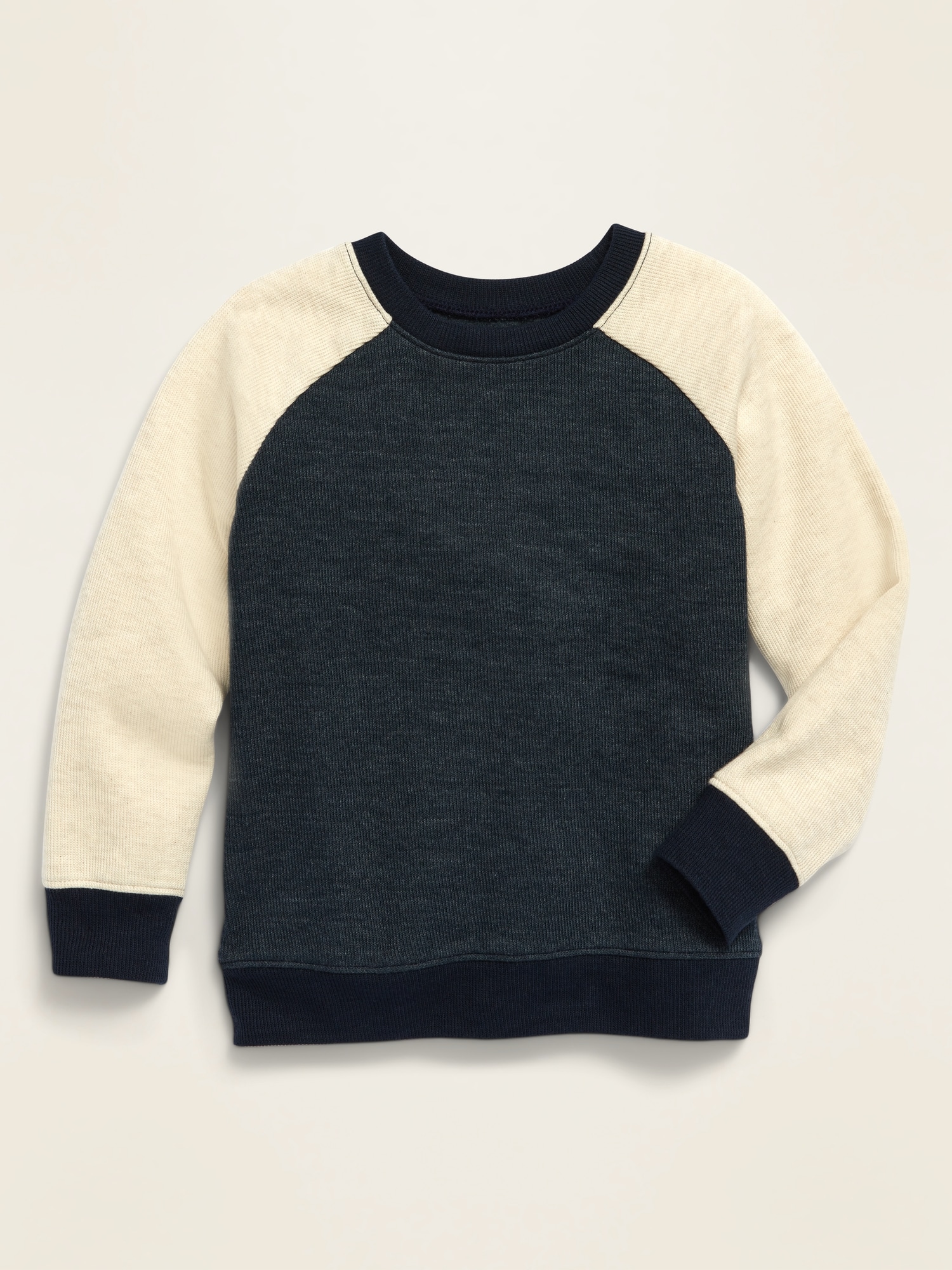 Color-Block French-Rib Raglan Sweater for Toddler Boys