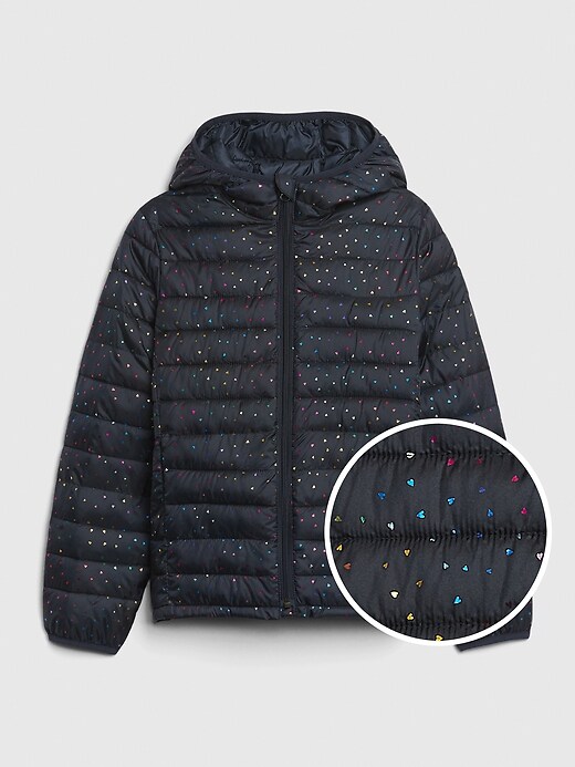 Kids Upcycled Lightweight Printed Puffer Jacket