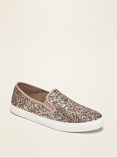 womens sparkle slip on sneakers