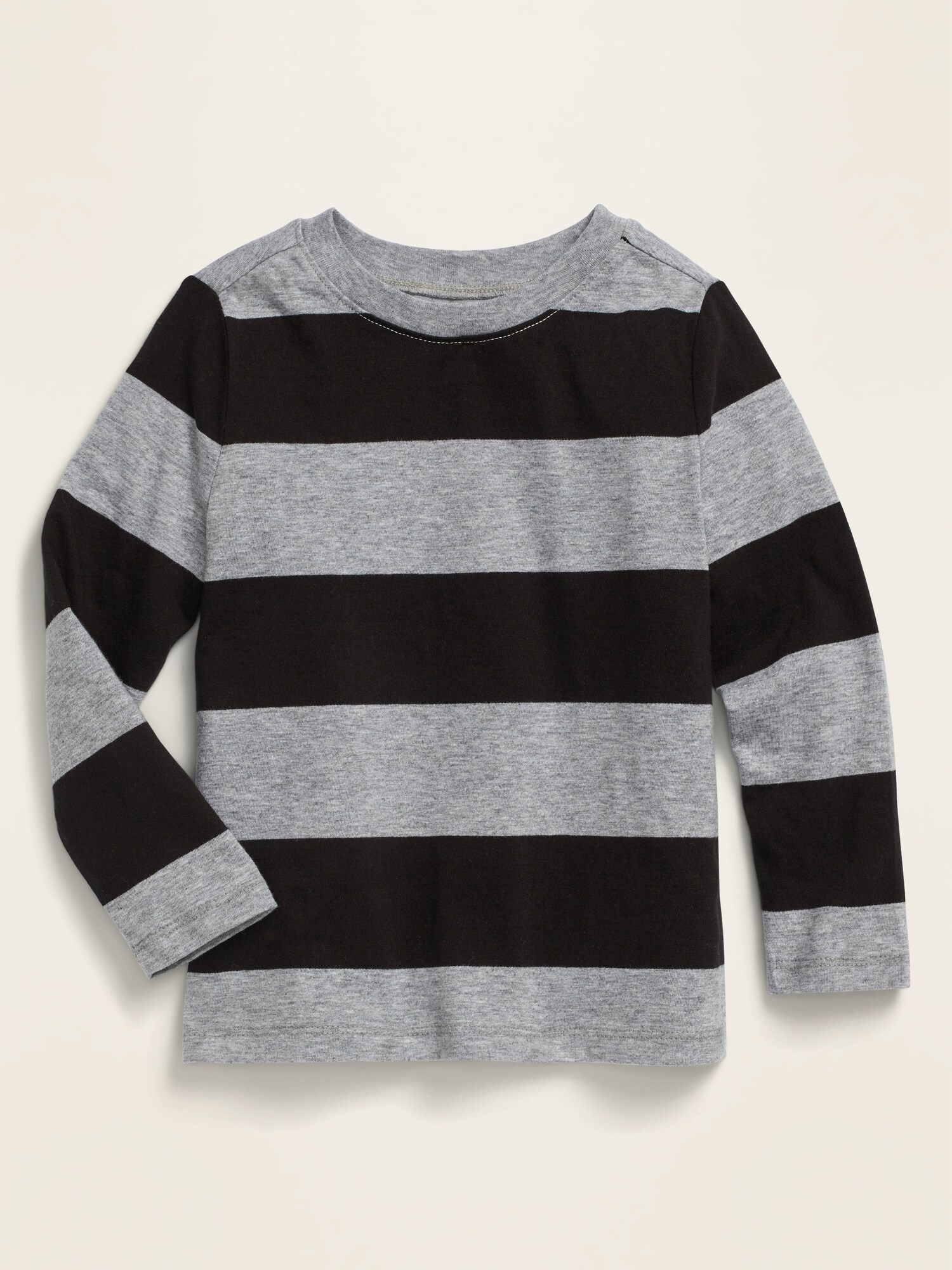Long-Sleeve Striped Crew-Neck Tee for Toddler Boys