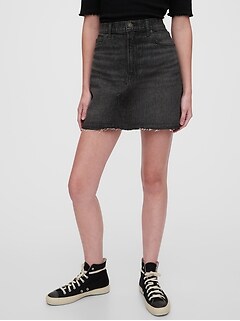 black tall denim skirt