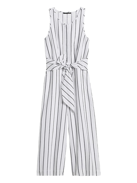 black linen cropped jumpsuit