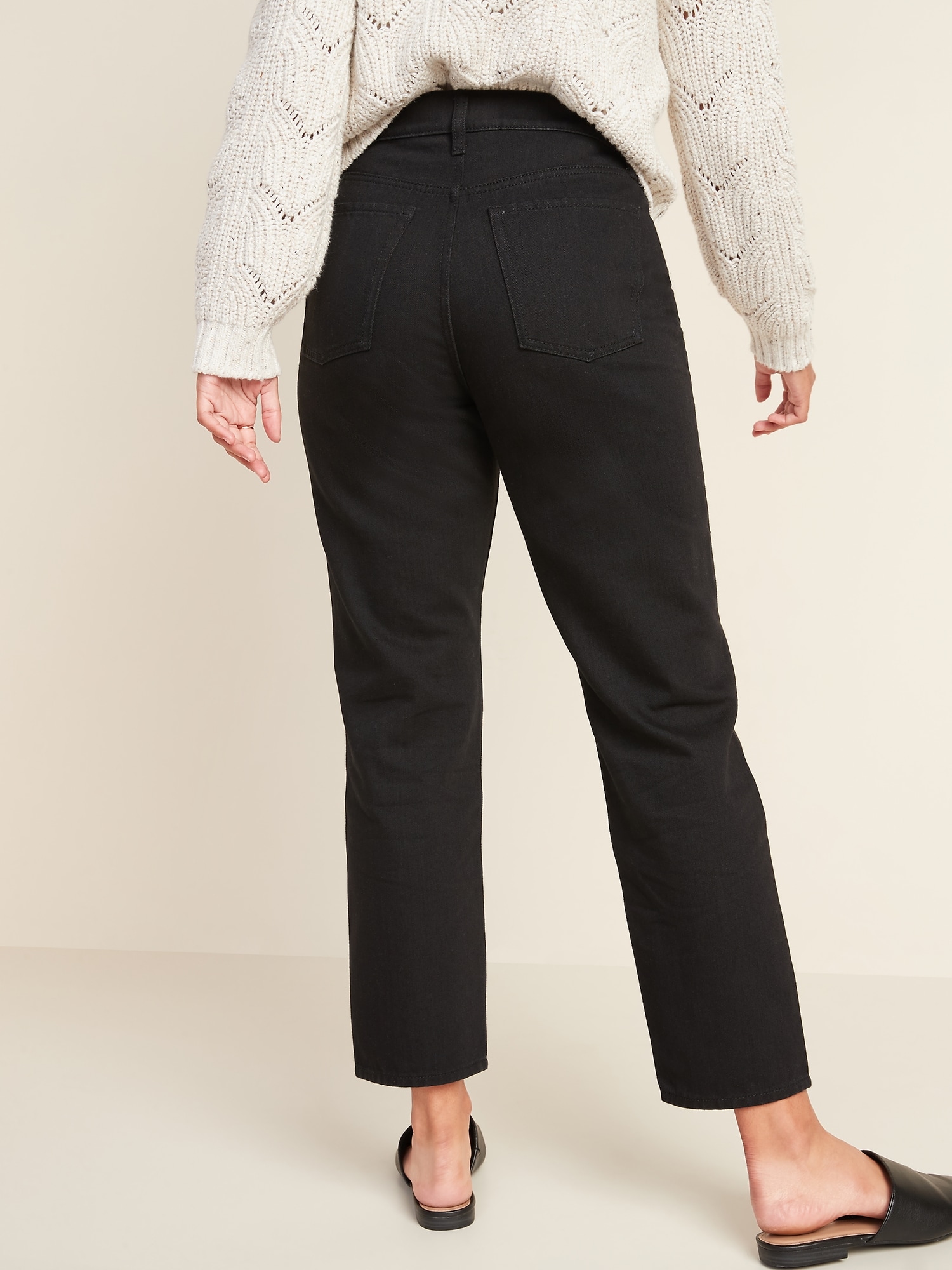 high waisted button fly jeans black