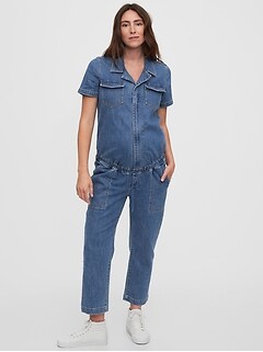 maternity jumpsuit blue