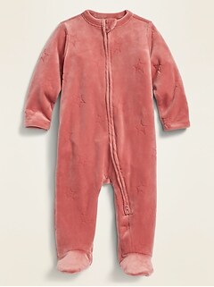 velour baby pajamas