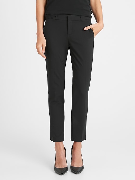 Petite Avery Straight-Fit Washable Wool-Blend Ankle Pant | Banana Republic