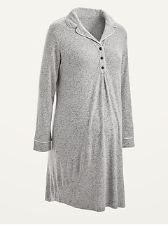 long sleeve maternity nightgown