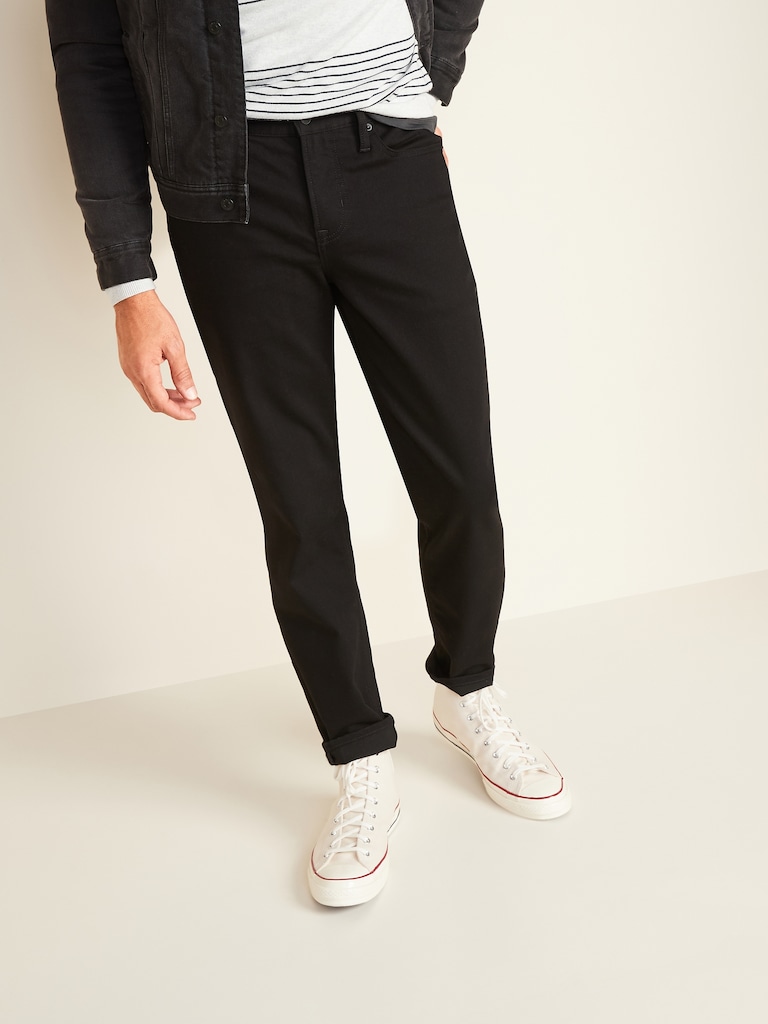 Athletic Taper Built-In Flex Never-Fade Black Jeans