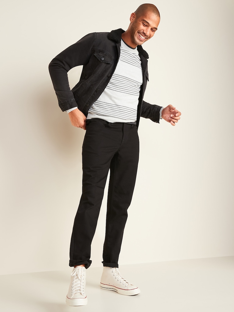 Athletic Taper Built-In Flex Never-Fade Black Jeans