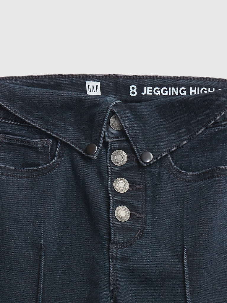 Kids High Rise Collar Jeggings with Max Stretch