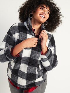 plus size half zip sweatshirt