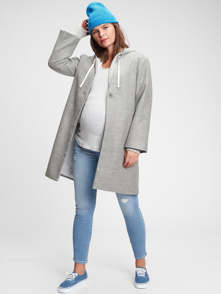 Maternity True Waistband Full Panel Destructed Skinny Ankle Jeans