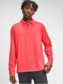 gap mens long sleeve polo shirts