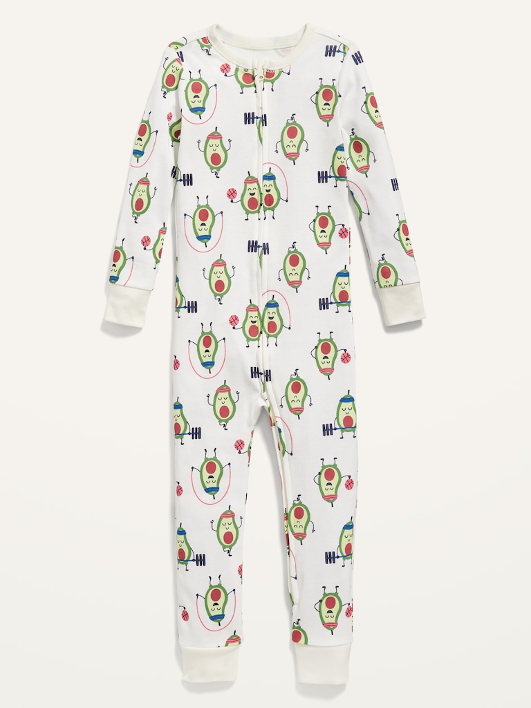 Unisex 2-Way-Zip Printed Pajama One-Piece for Toddler & Baby