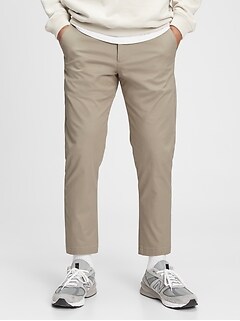 modern slim cropped khakis in gapflex