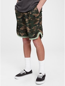 GapFit Teen 100% Recycled Polyester Essential Shorts (Camo)