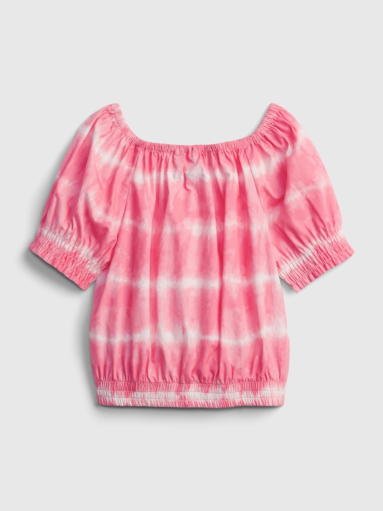 Kids Tie-Dye Puff Sleeve Top