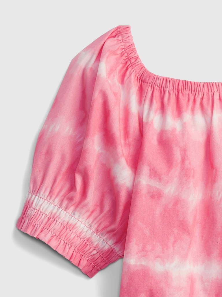 Kids Tie-Dye Puff Sleeve Top