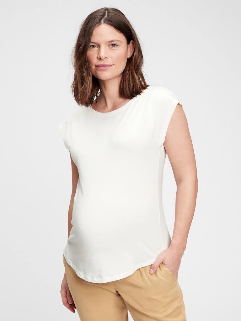 Maternity Dolman Cap Sleeve T-Shirt