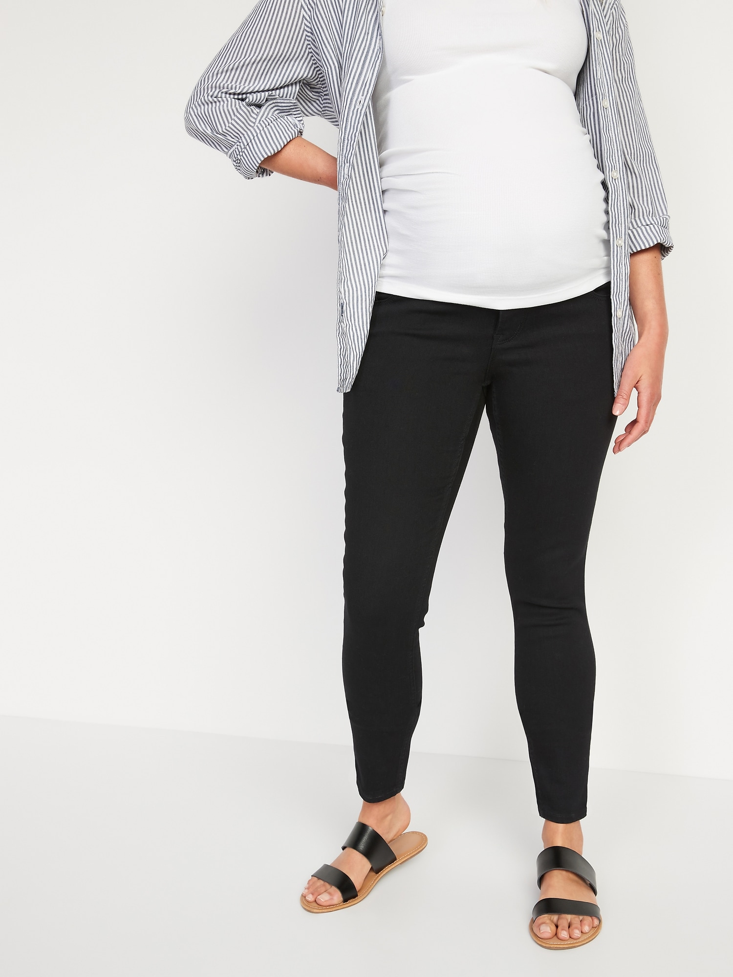 Old Navy Maternity Rollover-Panel 360° Stretch Super-Skinny Jeans