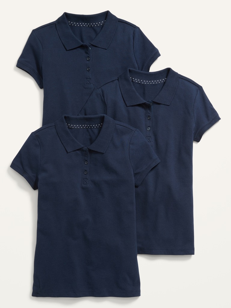 School Uniform Polo Shirt 3-Pack for Girls