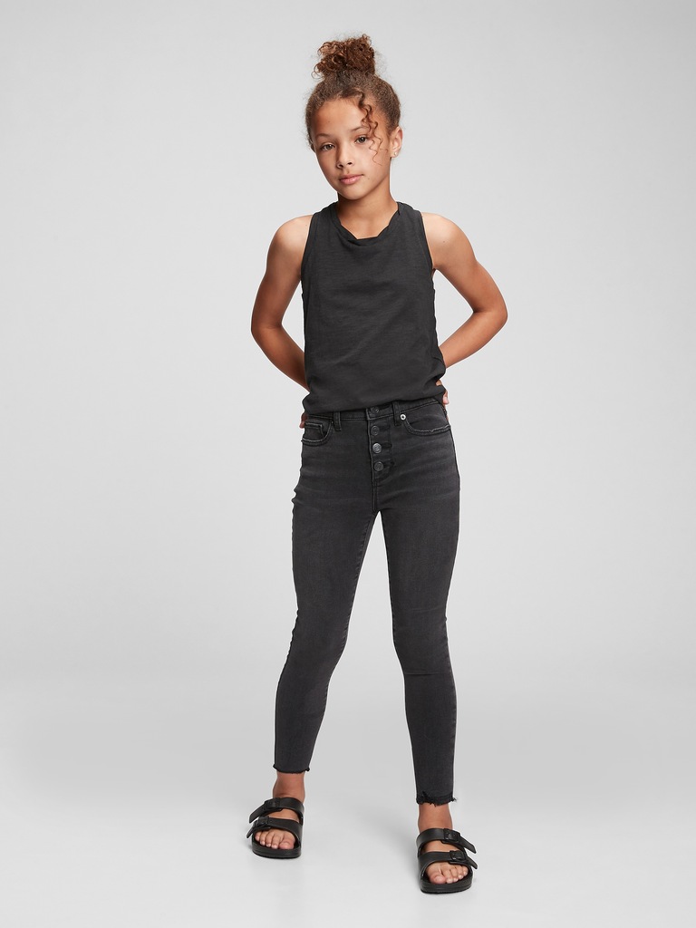 Kids High-Rise Distressed Ankle Jeggings