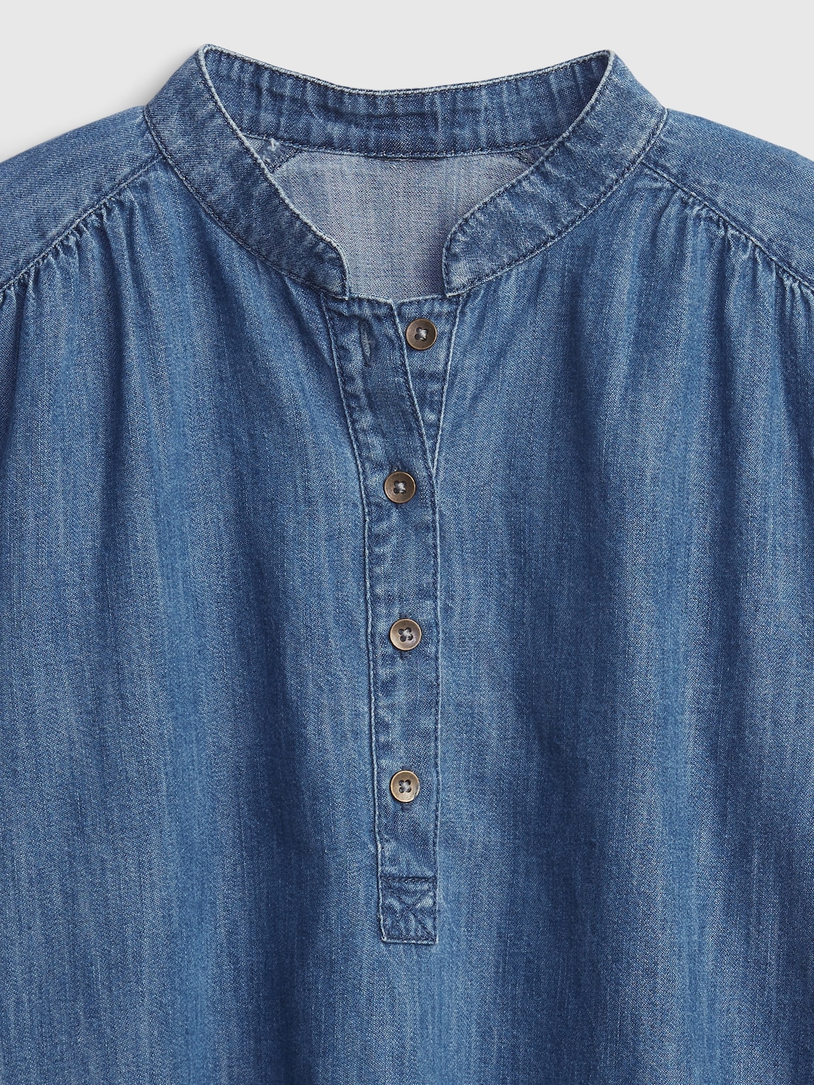 Kids Organic Cotton Shirred Denim Top