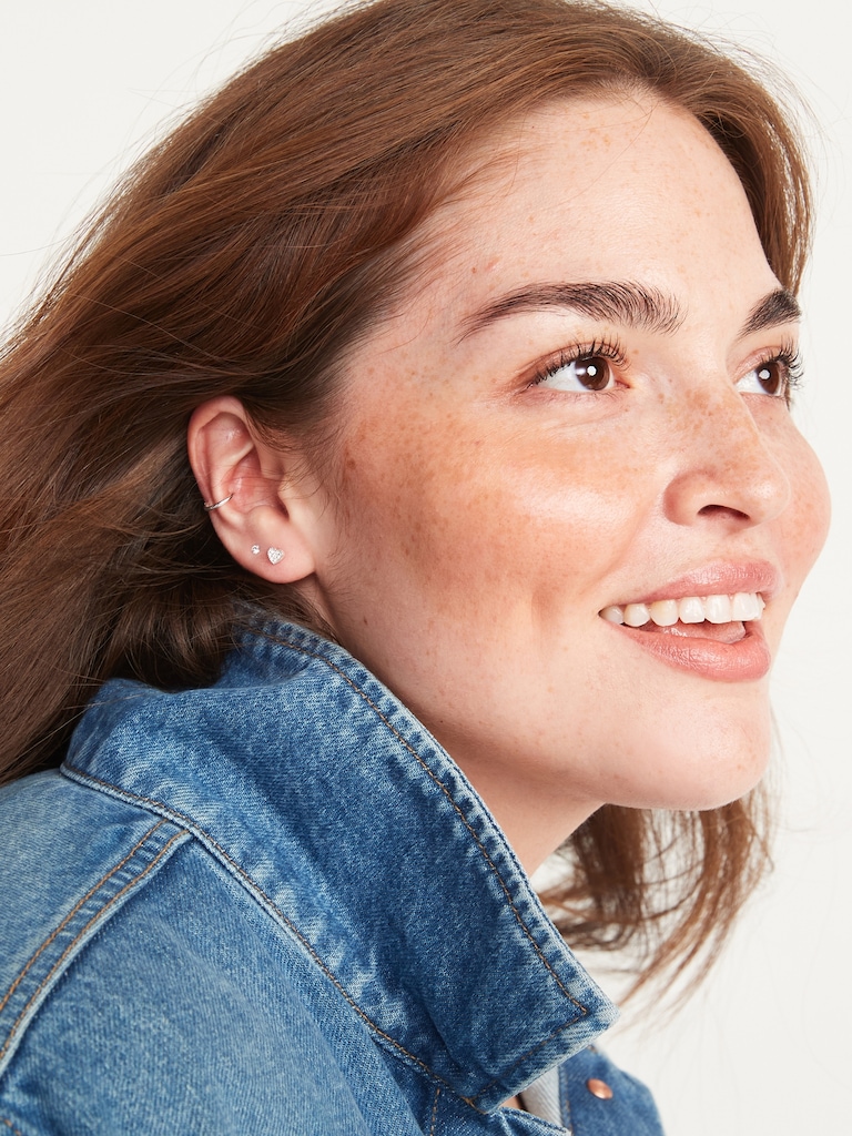 Silver-Toned Stud Earrings 3-Pack For Women